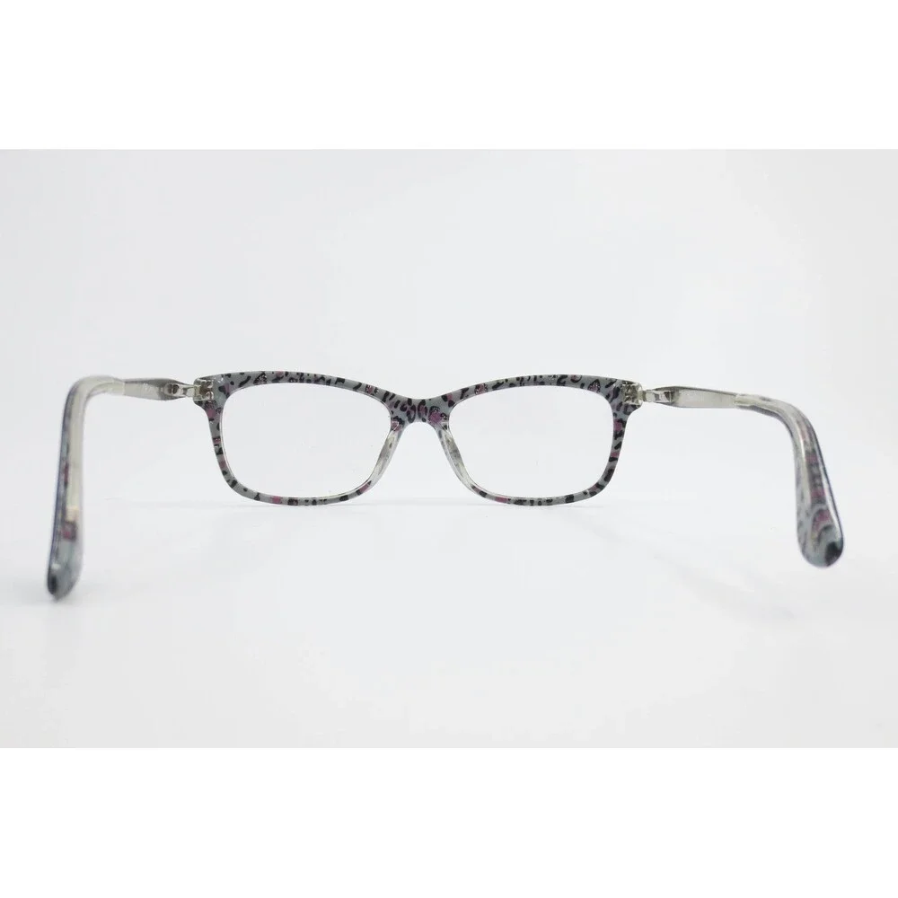 Juicy Couture JU 130 ERE Black Silver Leopard Print Eyeglass Frames 51-16-130